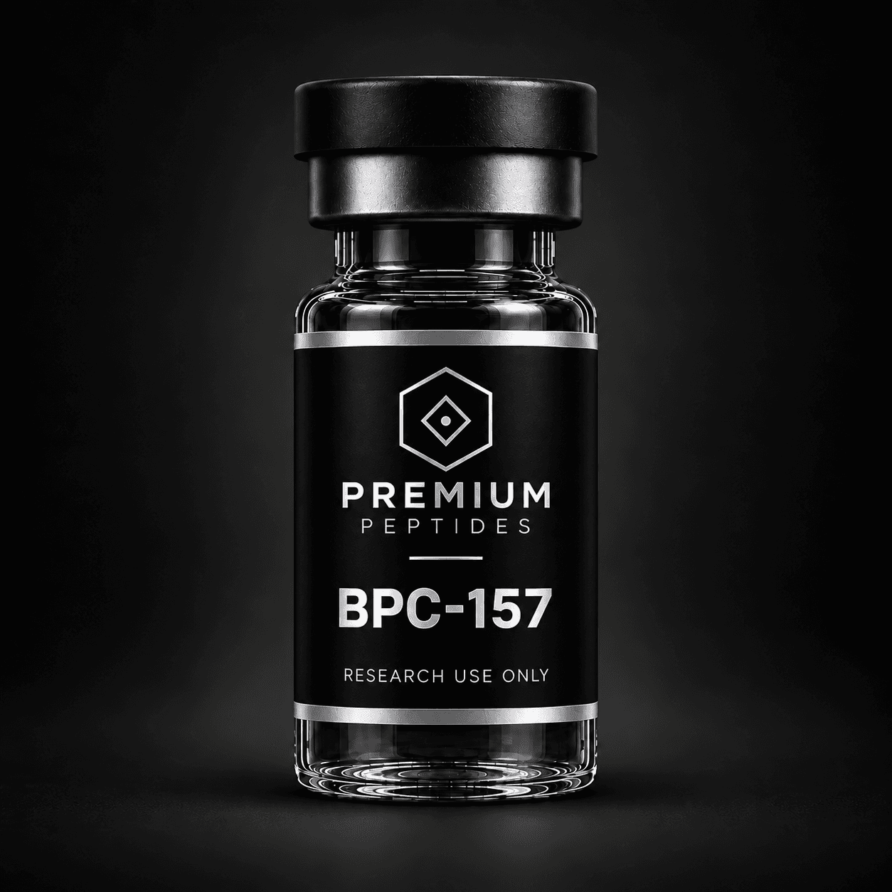 BPC-157 research vial, studio photograph